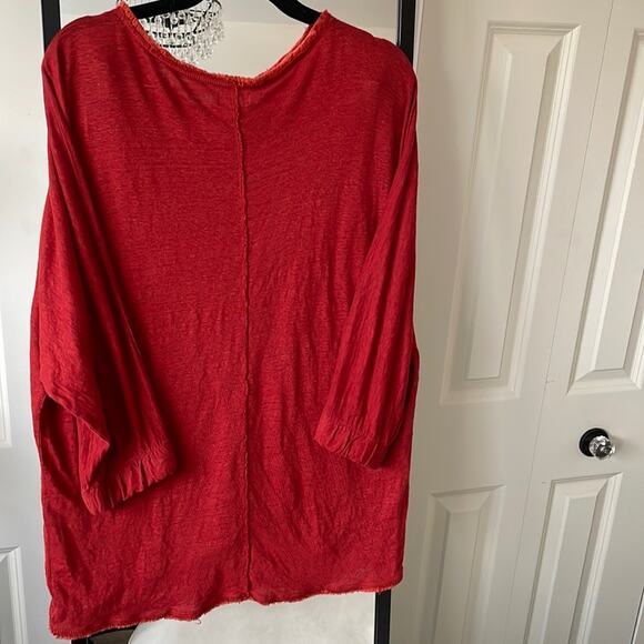 SUNDANCE Red Fringe Crewneck Pullover Boho Sweater Size X-Small - Picture 5 of 5